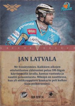 2013-14 Cardset Finland - Artillery #GUN10 Jan Latvala Back