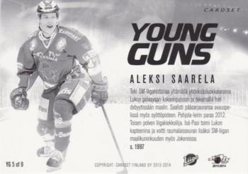 2013-14 Cardset Finland - Young Guns (Series 1) #YG 5 Aleksi Saarela Back