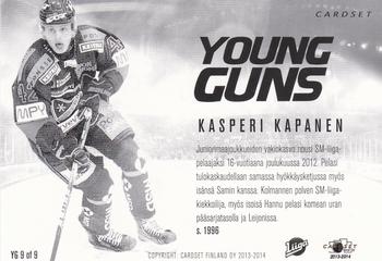 2013-14 Cardset Finland - Young Guns (Series 1) #YG 9 Kasperi Kapanen Back