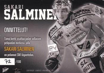 2013-14 Cardset Finland - Patch Series 1 Exchange #NNO Sakari Salminen Back