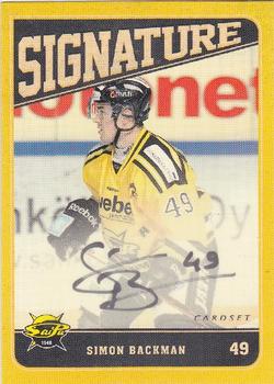 2013-14 Cardset Finland - Signature #NNO Simon Backman Front