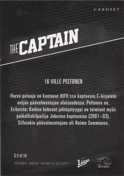 2013-14 Cardset Finland - The Captain #C2 Ville Peltonen Back