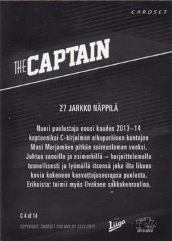 2013-14 Cardset Finland - The Captain #C4 Jarkko Näppilä Back