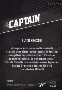 2013-14 Cardset Finland - The Captain #C8 Lasse Kukkonen Back