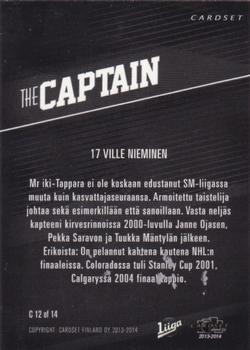 2013-14 Cardset Finland - The Captain #C12 Ville Nieminen Back