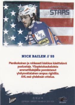 2013-14 Cardset Finland - International Stars #IS10 Nick Bailen Back