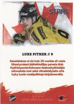 2013-14 Cardset Finland - International Stars #IS11 Luke Pither Back