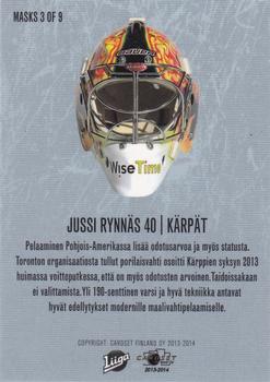 2013-14 Cardset Finland - Masks #MASKS 3 Jussi Rynnäs Back