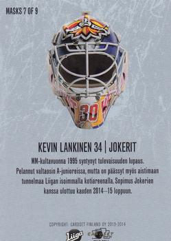 2013-14 Cardset Finland - Masks #MASKS 7 Kevin Lankinen Back