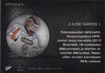 2013-14 Cardset Finland - Stopping the Puck 2 #STP II 2 Juuse Saros Back