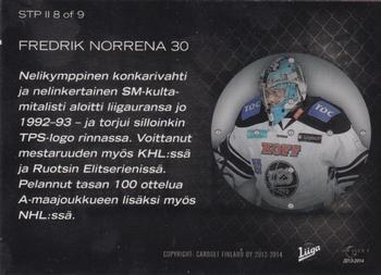 2013-14 Cardset Finland - Stopping the Puck 2 #STP II 8 Fredrik Norrena Back