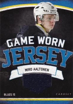 2013-14 Cardset Finland - Game Worn Jersey Series 2 Exchange #NNO Miro Aaltonen Front