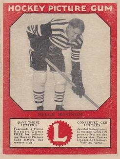 1933-34 Canadian Gum (V252) #NNO Helge Bostrom Front