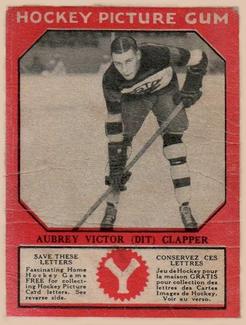 1933-34 Canadian Gum (V252) #NNO Aubrey Victor (Dit) Clapper Front