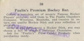 1924-26 Paulin Chambers (V128-1) #30 Barney Stanley Back