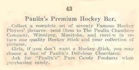1924-26 Paulin Chambers (V128-1) #43 Joe McCormick Back