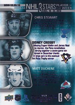 2014-15 Upper Deck MVP - NHL 3 Stars Player of the Week #3SW-12.23.13 Chris Stewart / Sidney Crosby / Matt Duchene Back