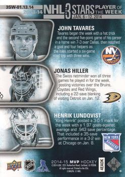 2014-15 Upper Deck MVP - NHL 3 Stars Player of the Week #3SW-01.13.14 John Tavares / Jonas Hiller / Henrik Lundqvist Back
