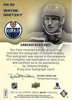 2014-15 Upper Deck MVP - ProSign #PRO-WG Wayne Gretzky Back