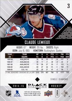 2014-15 Upper Deck Black Diamond #3 Claude Lemieux Back