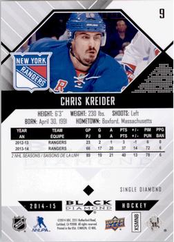 2014-15 Upper Deck Black Diamond #9 Chris Kreider Back