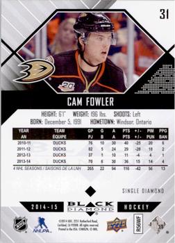 2014-15 Upper Deck Black Diamond #31 Cam Fowler Back