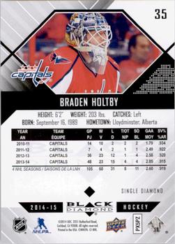 2014-15 Upper Deck Black Diamond #35 Braden Holtby Back