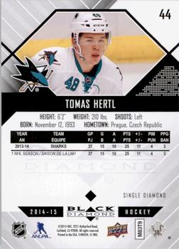 2014-15 Upper Deck Black Diamond #44 Tomas Hertl Back