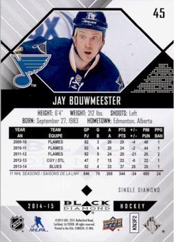 2014-15 Upper Deck Black Diamond #45 Jay Bouwmeester Back