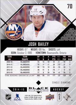 2014-15 Upper Deck Black Diamond #70 Josh Bailey Back