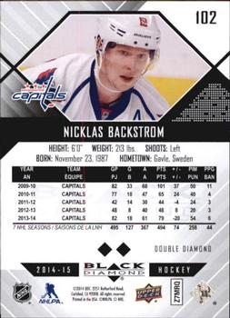 2014-15 Upper Deck Black Diamond #102 Nicklas Backstrom Back