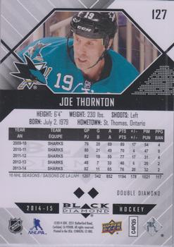 2014-15 Upper Deck Black Diamond #127 Joe Thornton Back