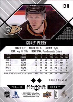 2014-15 Upper Deck Black Diamond #138 Corey Perry Back