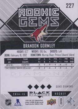 2014-15 Upper Deck Black Diamond #227 Brandon Gormley Back