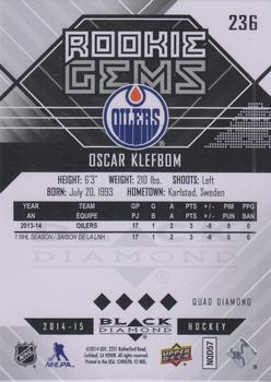 2014-15 Upper Deck Black Diamond #236 Oscar Klefbom Back