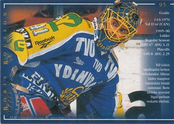 1996-97 Leaf Sisu SM-Liiga (Finnish) - Silver Foil #95 Boris Rousson Back