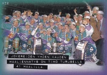 1996-97 Leaf Sisu SM-Liiga (Finnish) - Silver Foil #172 4.4. 1996 KLO 21.08 Back