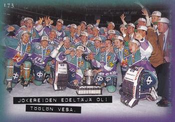 1996-97 Leaf Sisu SM-Liiga (Finnish) - Silver Foil #173 4.4. 1996 KLO 21.17 Back