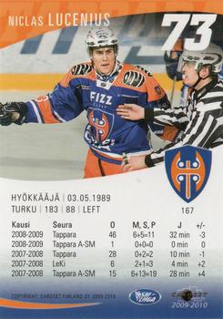 2009-10 Cardset Finland #167 Niclas Lucenius Back