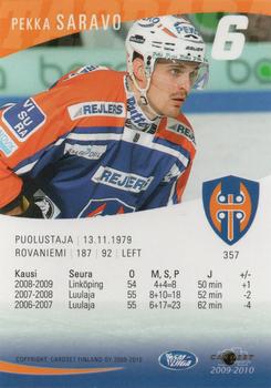 2009-10 Cardset Finland #357 Pekka Saravo Back