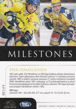 2009-10 Cardset Finland - Milestones #MS2 Erik Hämäläinen Back