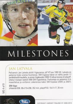 2009-10 Cardset Finland - Milestones #MS4 Jan Latvala Back