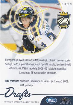 2009-10 Cardset Finland - Drafts #DRAFTS 3 Jani Lajunen Back