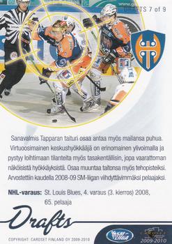 2009-10 Cardset Finland - Drafts #DRAFTS 7 Jori Lehterä Back