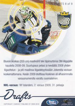 2009-10 Cardset Finland - Drafts #DRAFTS 8 Mikko Koskinen Back