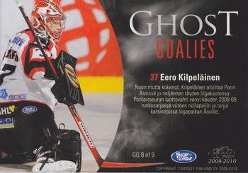 2009-10 Cardset Finland - Ghost Goalies #GG8 Eero Kilpeläinen Back