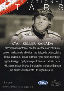 2009-10 Cardset Finland - International Stars #IS4 Ryan Keller Back