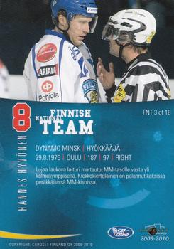 2009-10 Cardset Finland - Finnish National Team #FNT3 Hannes Hyvönen Back