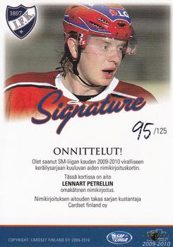 2009-10 Cardset Finland - Signature #NNO Lennart Petrell Back