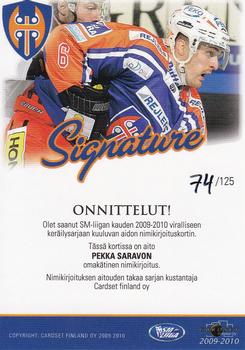 2009-10 Cardset Finland - Signature #NNO Pekka Saravo Back